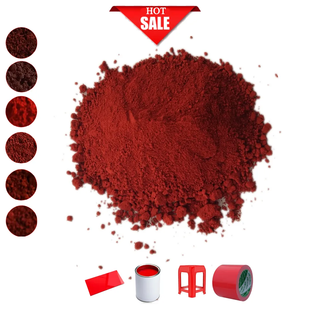 للبيع بالجملة صبغة أوكسيد الحديد الأحمر المصنوعة يدويًا 190 مع 325 شبكة وتركيبة كيميائية feyee للخرسانة