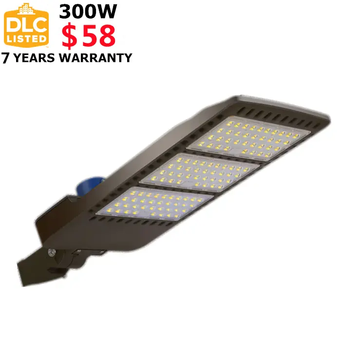 7 anni di garanzia ETL DLC 250w 300 w led scatola da scarpe luce stradale fotocellula sensore crepuscolo all'alba 300 watt led luce parcheggio 10kv