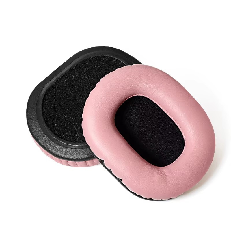 1 pièce Coussinet d'oreille en cuir protéiné rose - Grille noire