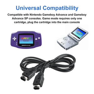 Black 1.2M 3.9FT Black GBA <strong>SP</strong> Link Cable, <strong>2</strong> Player Game Link Cable for Nintendo Gameboy <strong>Advance</strong> <strong>SP</strong>/Gameboy <strong>Advance</strong> - Product Image 3