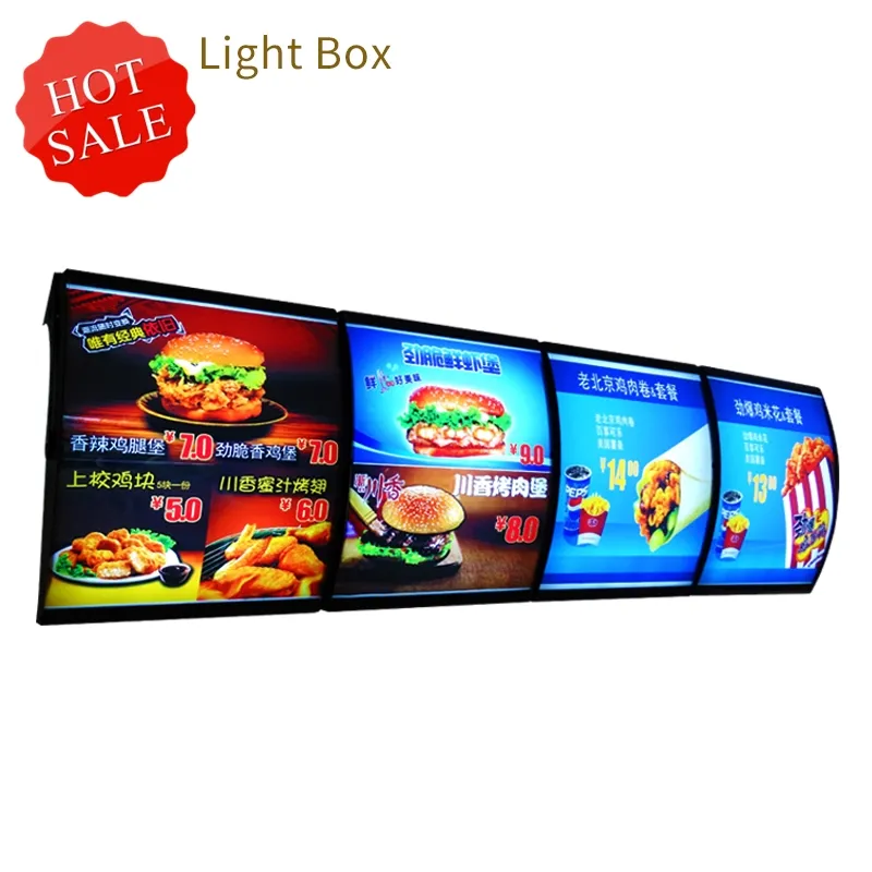 Aluminium Rahmen Werbung Led Licht Box Menü Leuchtkasten Kleine Kleine Led Schnelle Lebensmittel Licht Box Für Restaurant