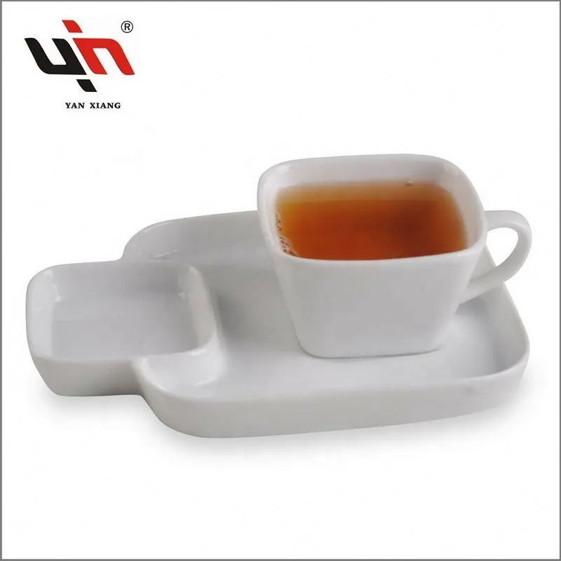 Yanxiang工場卸売ホワイトスクエアセラミック磁器マグコーヒーカップ日本のセラミックマグ毎日の食事