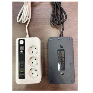 2m Bkl-04系列扩展插座，带过载保护3000w 3路USB法国型，带带定时功能的USB - Product Image 3