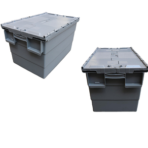 JOIN-contenedor de plástico apilable para almacenamiento, logística, reutilizable, con tapa adjunta, contenedores de mano para almacenamiento - Product Image 5