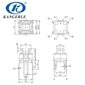 Zhejiang Kangerle KEL-003 7*7 * 7M-RGB tact anahtarı Led 12v aydınlatmalı dokunsal anahtarı - Product Image 2