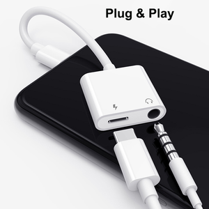 UNIEAN Wholesale 2 in 1 Splitter Headphones Jack <strong>Adapter</strong> <strong>USB</strong> <strong>Type</strong> <strong>C</strong> <strong>Adapter</strong> <strong>USB</strong>-<strong>C</strong> to 3.5mm Aux <strong>Audio</strong> and Charge - Product Image 2