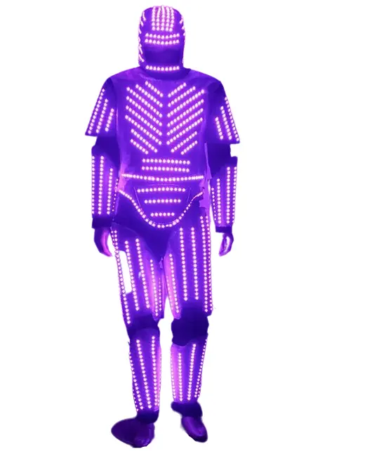 Traje de robô david guetta de led, atacado, fantasia led, palco, dança, evento, luz noturna, roupas para show/festa