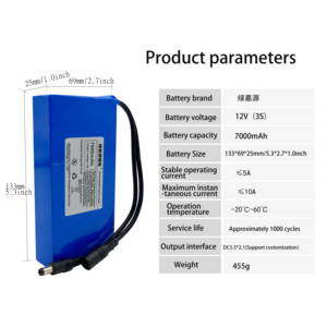 Büyük kapasiteli 12V lityum pil paketi 7000 mAh, 7AH çekirdek fıtık ışık, ses <span class=keywords><strong>LED</strong></span> ışık izleme, 12V pil - Product Image 2