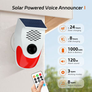 SMARSECUR Outdoor Solar Strobe <strong>Light</strong> 120db 8 Voice <strong>Functions</strong> Powered Wireless Infrared Motion <strong>Sensor</strong> Detector - Product Image 4