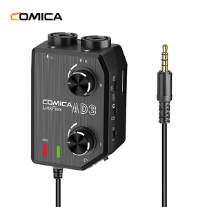 COMICA LinkFlex AD3 Two-channels XLR 3.5mm 6.35mm Audio Preamp Mixer Adapter Interface for <strong>Camera</strong> and Smartphone - Product Image 1