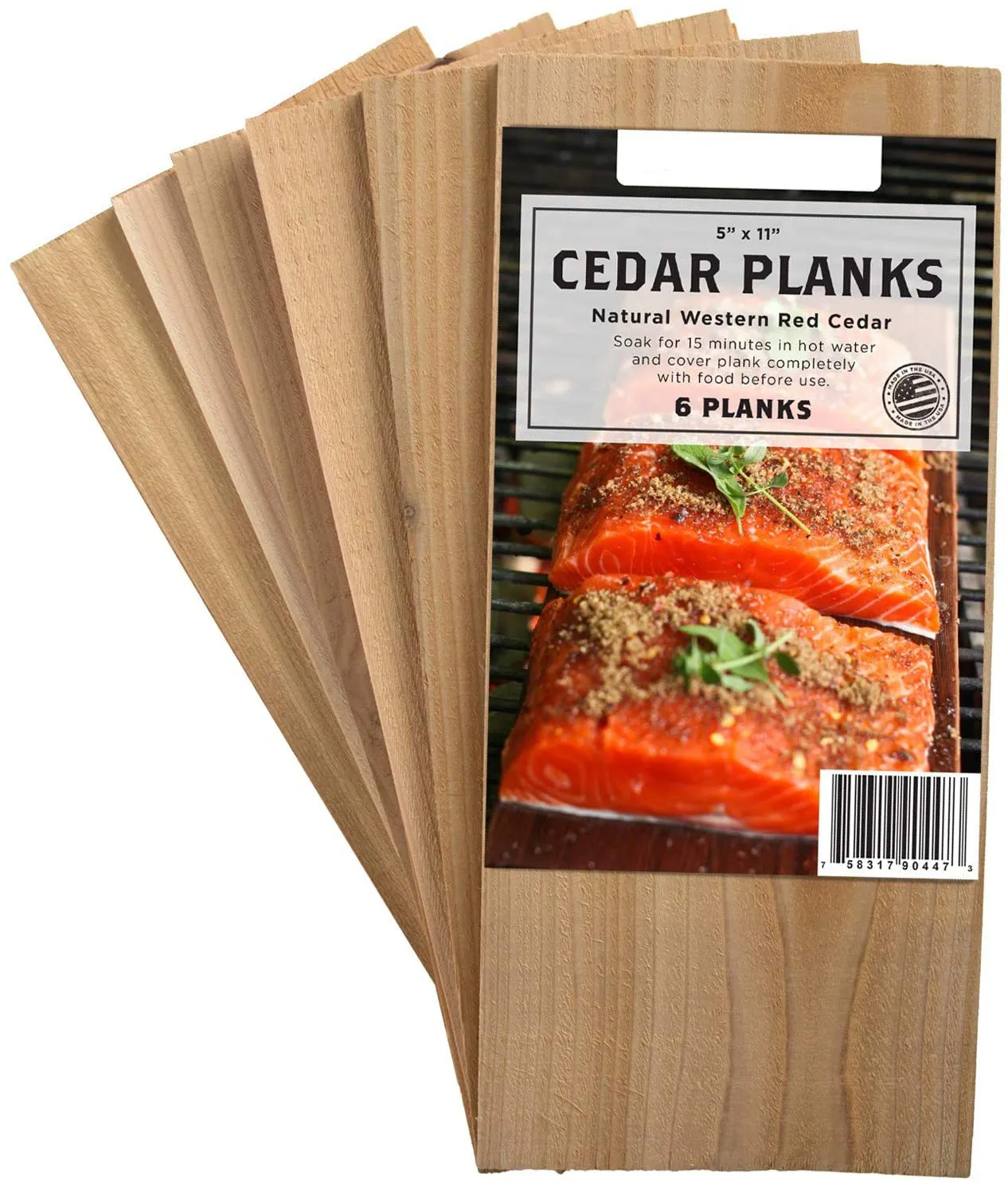 6PCS thịt nướng Cedar nướng tấm ván cho cá, bít tết, rau Đồ dùng nhà bếp bằng gỗ sản phẩm tự nhiên Tây Đỏ tuyết tùng Gỗ ván