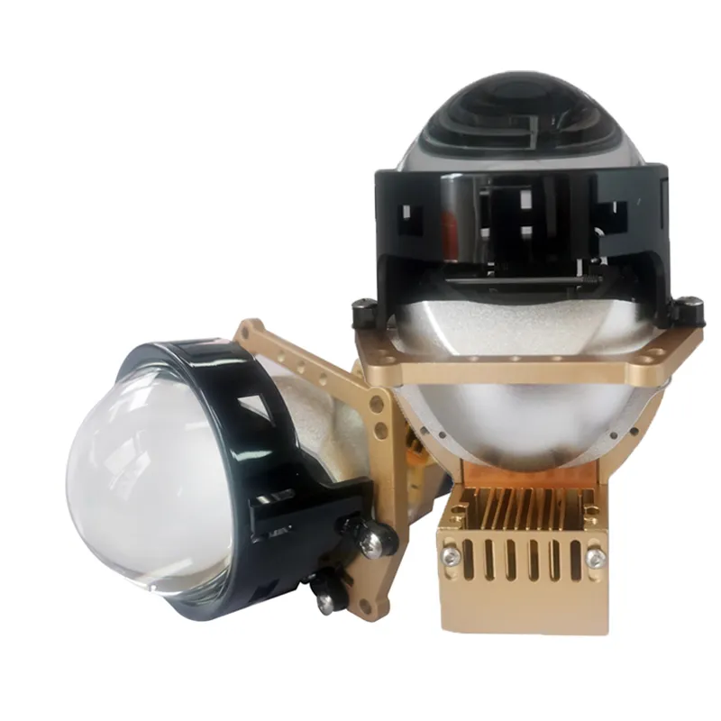 Lampu depan lensa proyektor LED Bi 12V 140W 3 inci, lampu depan mobil sepeda motor 6000K H4, kit lampu Xenon retro fit BS003-4