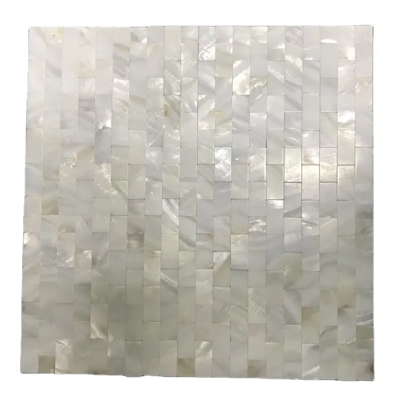 Classique En Perles D'eau Douce Rectangle Mosaïque pour Salle de Bain Décoration Murale