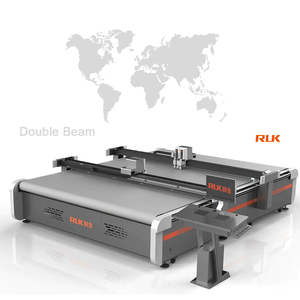RUK MTC yüksek hızlı çift ışın otomatik Plotter Flatbed kesme makinesi için Pu deri kumaş oluklu karton - Product Image 1