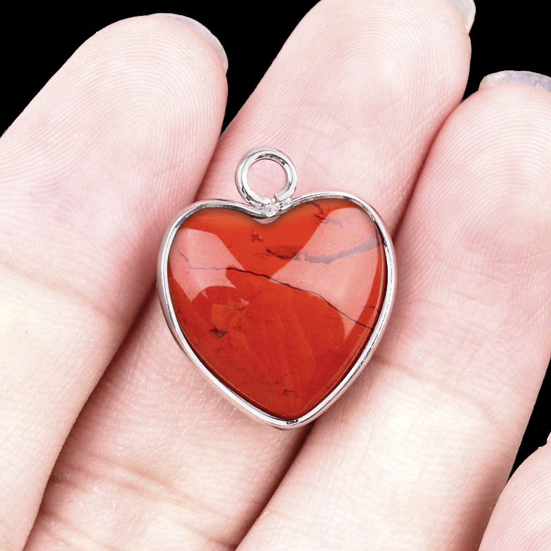 Pendentif unique en jaspe rouge (argent)