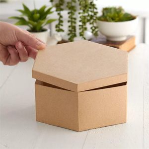 Tùy chỉnh hình lục giác giấy <span class=keywords><strong>MACHE</strong></span> 7 "Hộp có nắp đậy - Product Image 2