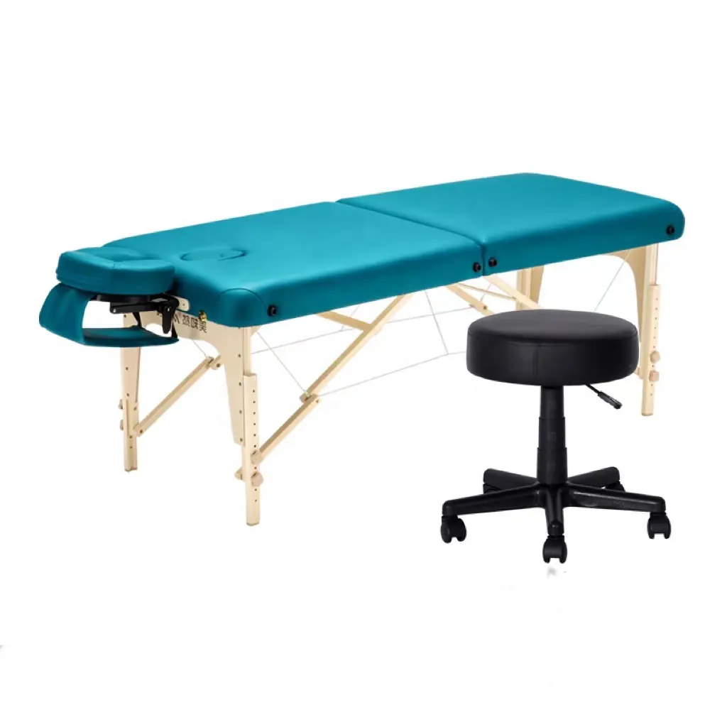 Портативный массажный стол, складная кровать-кровать для спа-магазина со складными ножками, регулируемая