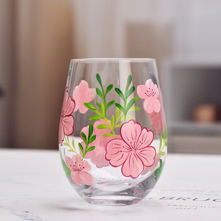 Hand-painted cherry blossoms egg cup
