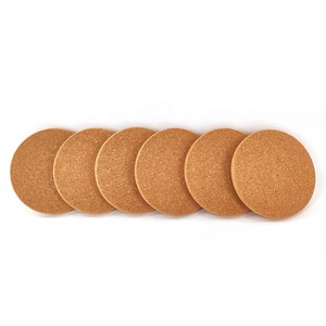 软木圆边杯垫特厚木制饮料杯垫<span class=keywords><strong>4</strong></span>英寸直径可重复使用的软木杯垫，带唇部饮料