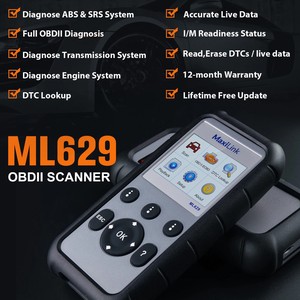 Para Autel ML629 OBD2 Scanner 1 año de garantía 12V AC Lector de código de diagnóstico Software más nuevo para modelos de vehículos Analizador de motor - Product Image 4