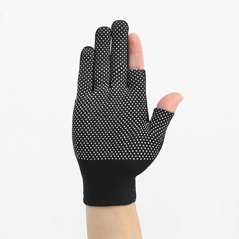 Gants antidérapants pour coursier - 2 doigts exposés - 1 paire, noir