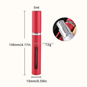 לוגו מותאם אישית 5 מ "ל אלומיניום אדום מט נסיעות נייד בושם בקבוק, למילוי מחדש עבור שמנים אתריים - Product Image 3