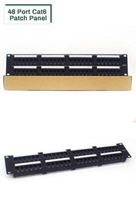 24/48屏蔽Cat6a网络配线架1U机架安装1U Cat6a网络24端口配线架1U Cat6a网络48端口配线架