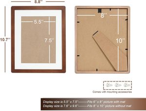 Katı doğal ahşap 8x10 Retro galeri duvar çerçevesi özelleştirilmiş A5-Brown 3-Piece fotoğraf ekran resim çerçevesi uncanvas 6x8 tuval - Product Image 5