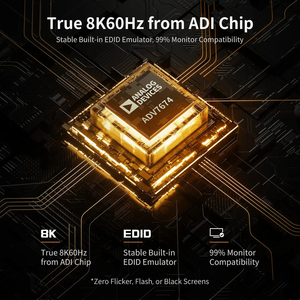 TESmart 4端口8K60 HDMI 2.1 <span class=keywords><strong>KVM</strong></span>交换机，带ADI芯片，EDID，4K144Hz游戏，4 PCs 1显示器