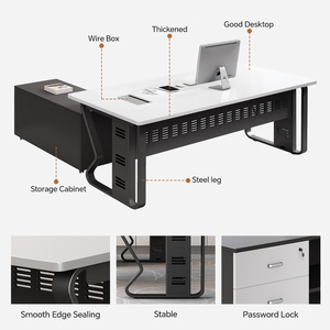 モダンオフィステーブルエグゼクティブデスクオフィスコンピューターテーブルオフィス家具コンピューターテーブル - Product Image 4