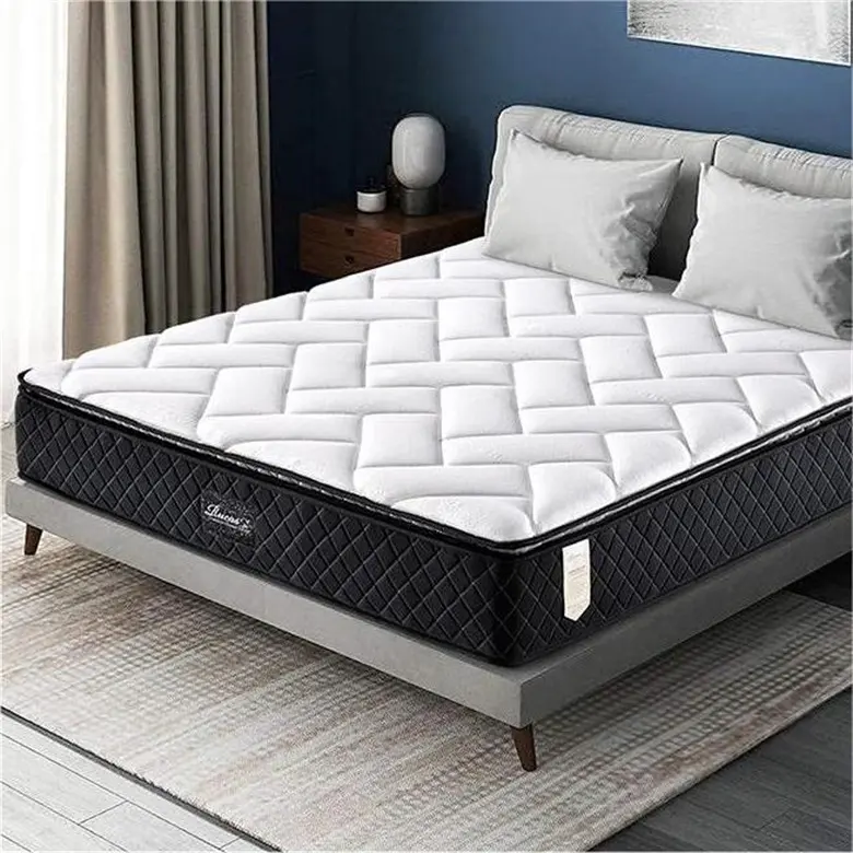 Almohada Top Queen Size Colchón Tela de fibra ondulada 30CM Colchón de muelles de bolsillo Suave Precio barato Colchón de espuma viscoelástica