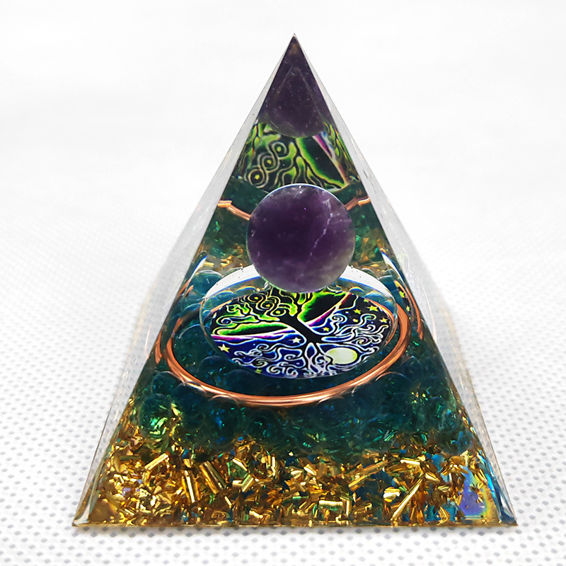 Purple sphere with blue glass design