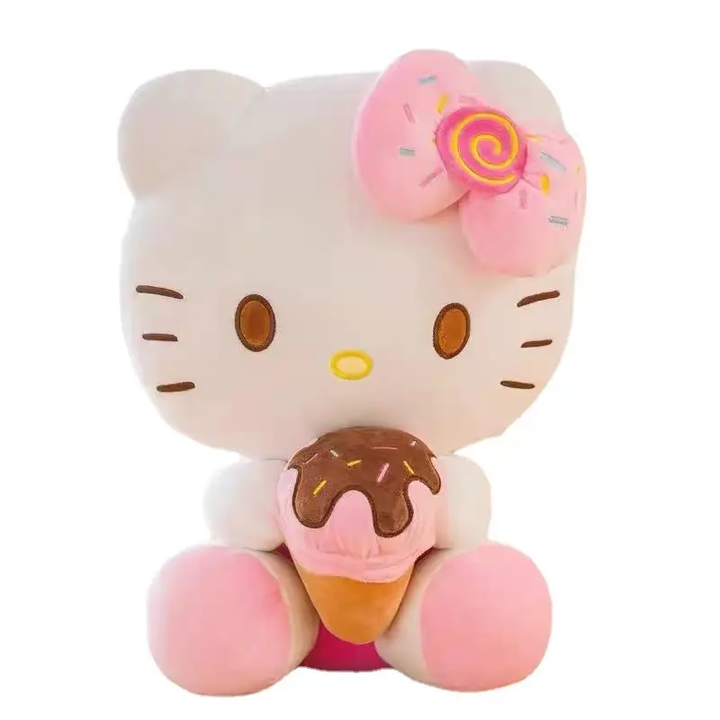 Venta al por mayor 2024 más nuevo gatito de peluche lindo sueño almohada Anime suave KT gato de peluche juguete helado pastel KT muñeca