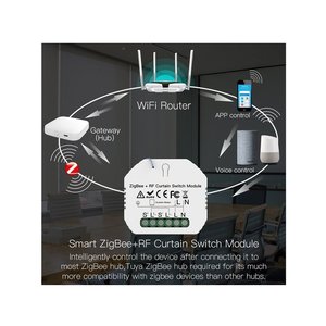 Módulo de persiana enrollable ZigBee Función 220V 2A con botón Arriba/Abajo y control remoto RF Compatible con Alexa Google - Product Image 5