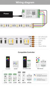 RGBCCT5色1 LED 6Leds/m 5050SMD RGBWRGB調光可能調整可能色温度3000K〜6500KLEDストリップ - Product Image 5
