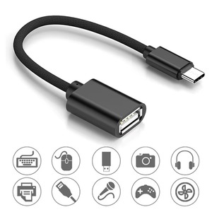 USB 20ซม. เป็น USB 2.0 3.0อะแดปเตอร์สายเคเบิ้ล OTG ชนิด C ตัวผู้ไปยัง USB ตัวเมียสายอะแดปเตอร์ Type C OTG