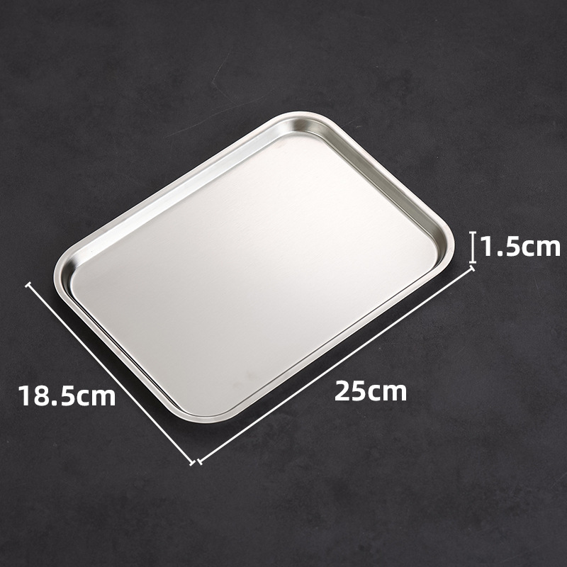 18x25 cm rectangular dessert/drink plate (silver)