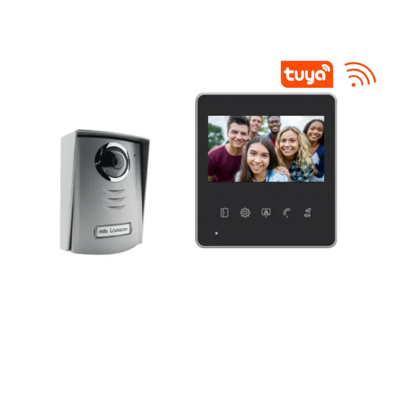 Système d'interphone de 4.3 pouces pour le soutien à domicile verrouillage étanche et carte d'identité 2 moniteurs supplémentaires WIFI téléphones de porte vidéo
