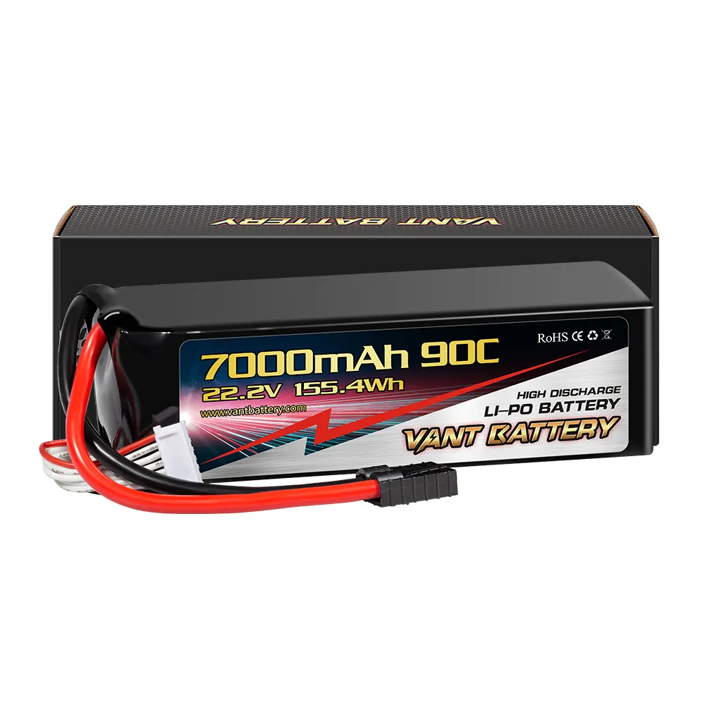 VANT RTRパック6S7000mah 90C22.2Vリポバッテリー (Traxxas xmaxx 8sRCカー用TRXコネクタ付き)