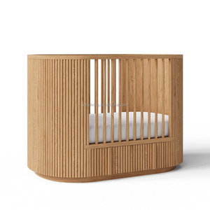 Ferly hiện đại soild gỗ bé nôi không độc hại kết thúc chuyển đổi thiết kế cho Toddler Nursery đồ nội thất - Product Image 1