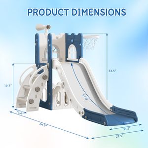 Yürümeye başlayan çocuklar için slayt yaş 1-3, çocuklar plastik slayt oyuncak ile basketbol potası kapalı ve açık bebek tırmanıcı oyun seti oyun alanı - Product Image 3