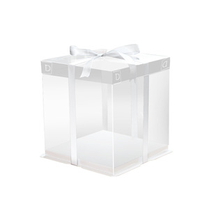 Wholesale Transparent Cake <strong>Box</strong> <strong>4</strong> &quot;6&quot; Double-layer 3-in-1 Birthday Baking <strong>Box</strong> Children's Snacks Take-<strong>away</strong> Gift <strong>Box</strong> - Product Image 2