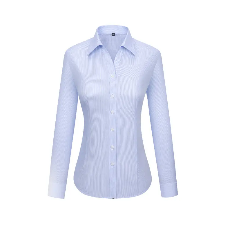 RTS-Camiseta Formal de negocios para mujer, 10 opciones, 100% algodón, antiarrugas, sin planchar
