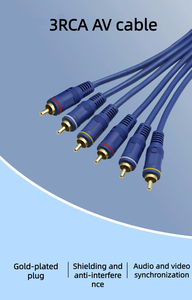 AV kablosu 3 RCA erkek tak RCA Stereo ses Video erkek AUX kablosu TV, bilgisayar, kamera, DVD OYNATICI, güç amplifikatörü, vb - Product Image 2