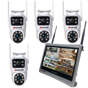 Sistema de cámara de seguridad inalámbrica 4MP H.265 + Kit de cámara de visión nocturna a todo color 4CH Wifi con pantalla IP66 a prueba de agua - Product Image 1