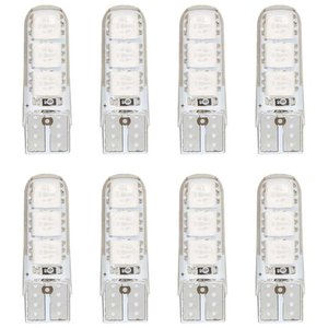 8個<span class=keywords><strong>T10</strong></span> W5W LEDランプ6 <span class=keywords><strong>SMD</strong></span> 5050 12V 0.8W 60lm新しい6000Kブルーカラー34mm