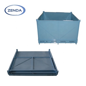 Venta de fábrica, jaulas de almacenamiento plegables de alta resistencia, contenedor de almacenamiento apilable de malla apilable para transporte logístico de almacén - Product Image 5