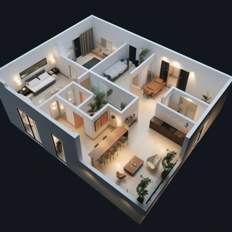 500 RMB deposit for modifying 3D renderings