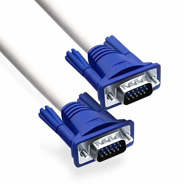 Популярное белое кабель со штыревыми соединителями на обоих концах для подключения ЖК-монитор для компьютера видео Кабель VGA 3 + 4 HD кабель для передачи данных 1,5-возможностью погружения на глубину до 30 м кабель видеографической матрицы для компьютера HDTV