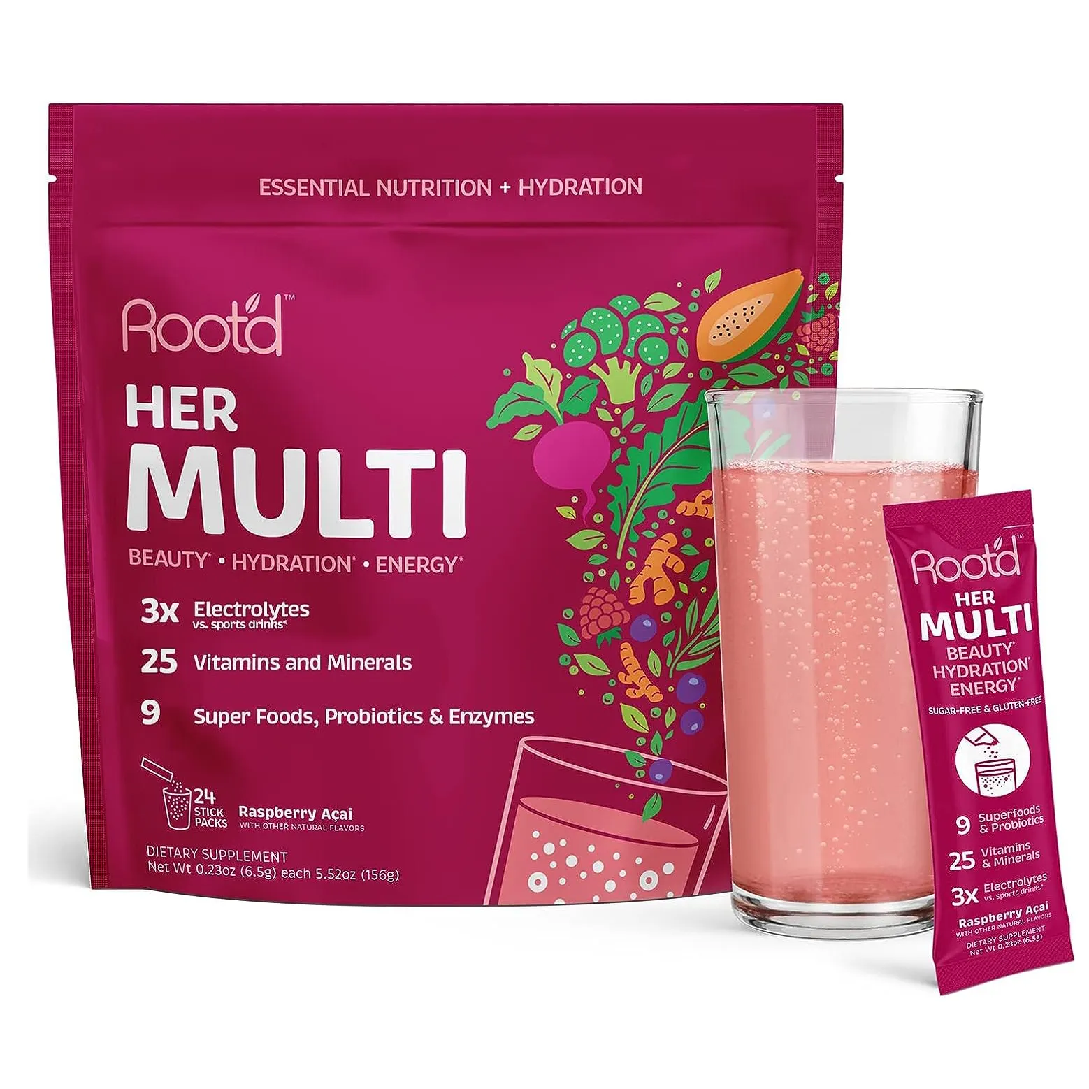 Personalizado Açúcar Livre Hidratação Multivitamínico Mulheres Eletrólito Em Pó 25 Vitamina Mineral Esportes Suplementos